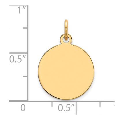 14k Yellow Gold 14k Plain .018 Gauge Circular Engravable Disc Charm