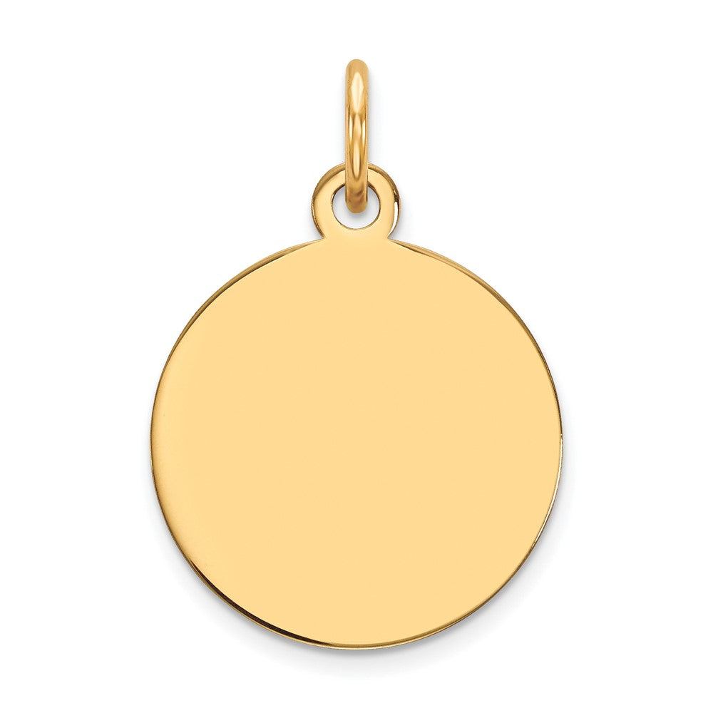 10K Yellow Gold Plain .027 Gauge Circular Engravable Disc Charm