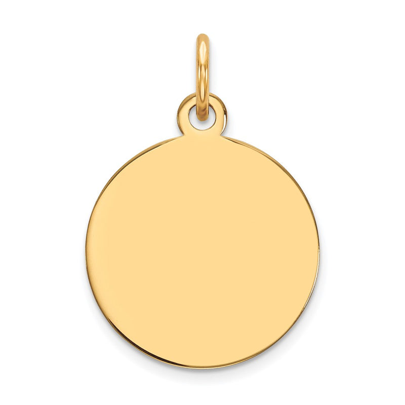10K Yellow Gold Plain .018 Gauge Circular Engravable Disc Charm