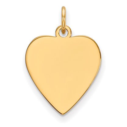 14k Yellow Gold 14k Plain .009 Gauge Heart Engravable Disc Charm