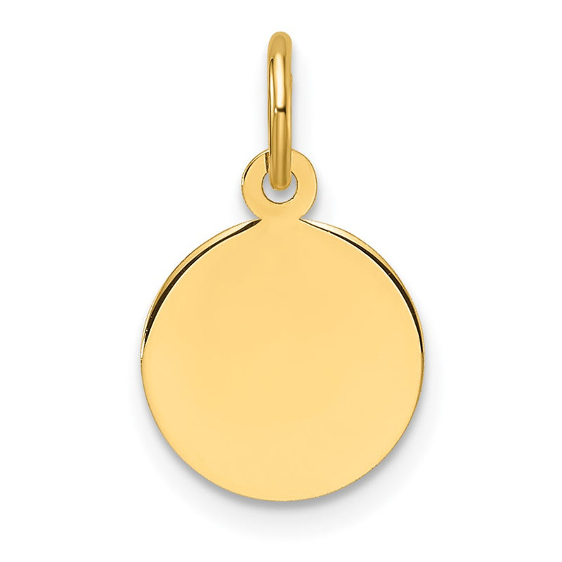 10K Yellow Gold Plain .013 Gauge Circular Engravable Disc Charm