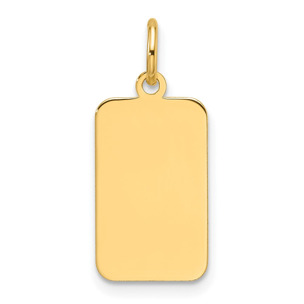 14K Yellow Gold Plain Engravable Rectangular Disc Charm