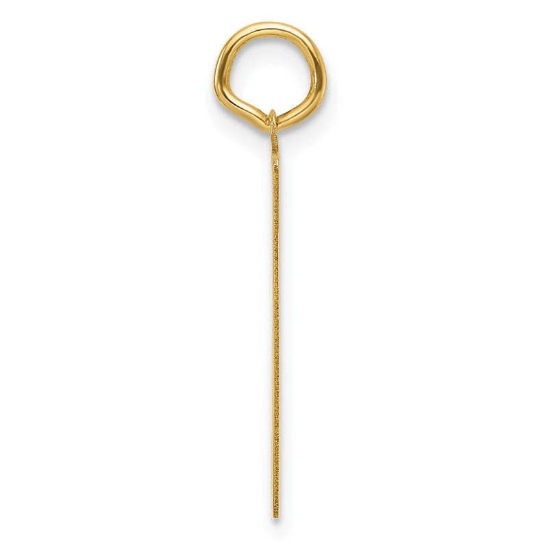 14K Yellow Gold Patterned Engravable Dog Tag Disc Charm