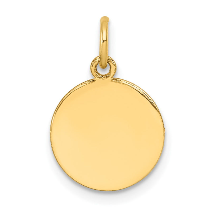 14K Yellow Gold Round Disc Charm