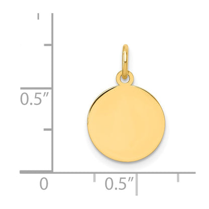 14K Yellow Gold Round Disc Charm