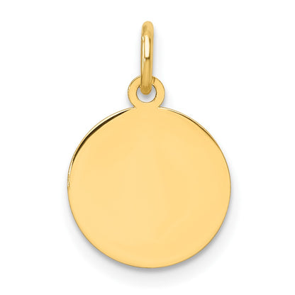 14K Yellow Gold Round Disc Charm