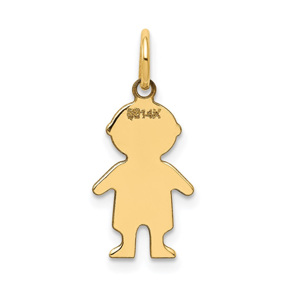 14k Yellow Gold 14k.011 Depth Engravable Boy Charm