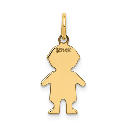 14k Yellow Gold 14k.011 Depth Engravable Boy Charm