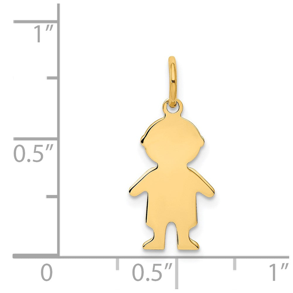 14k Yellow Gold 14k.011 Depth Engravable Boy Charm