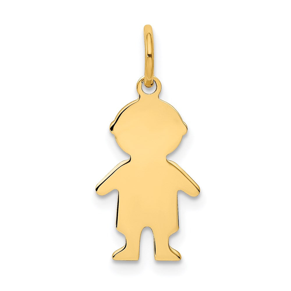 14k Yellow Gold 14k.011 Depth Engravable Boy Charm