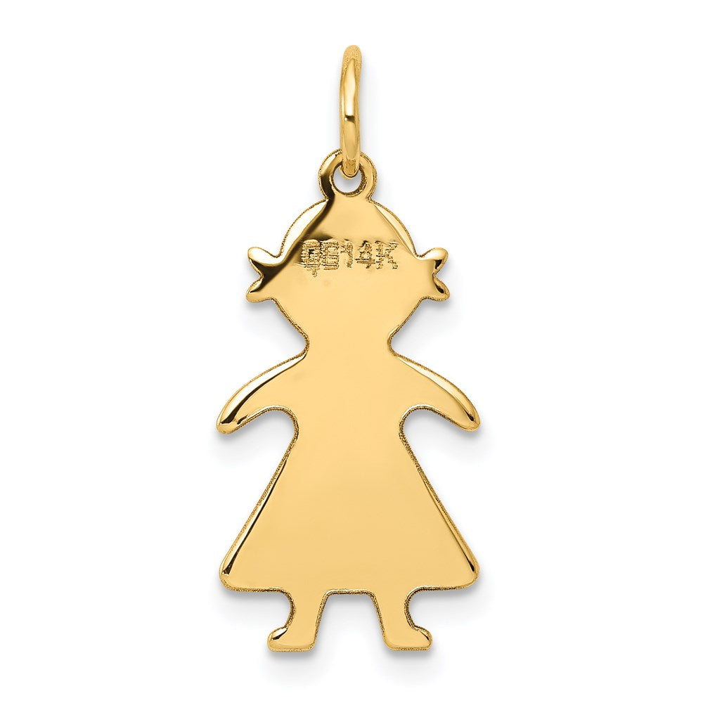 14k Yellow Gold 14k.011 Depth Engravable Girl Charm
