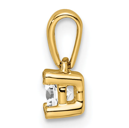 14k Yellow Gold Family Jewelry Diamond Semi-Set Pendant
