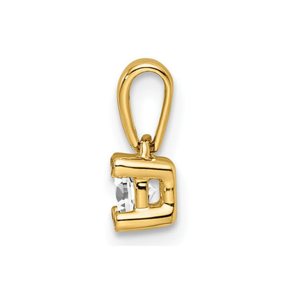 14K Yellow Gold Family Jewelry Synthetic Stone & Diamond Set Pendant