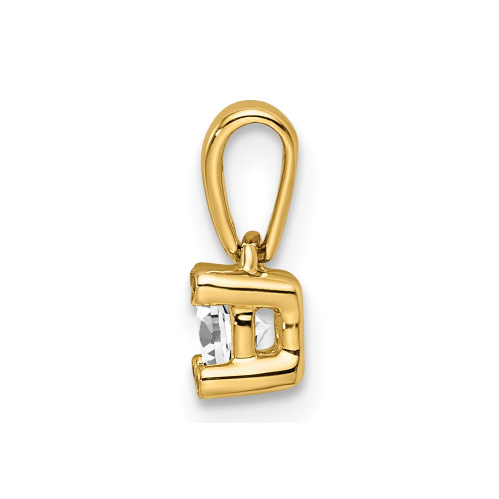 14K Yellow Gold Family Jewelry Geniune Stone & Diamond Set Pendant