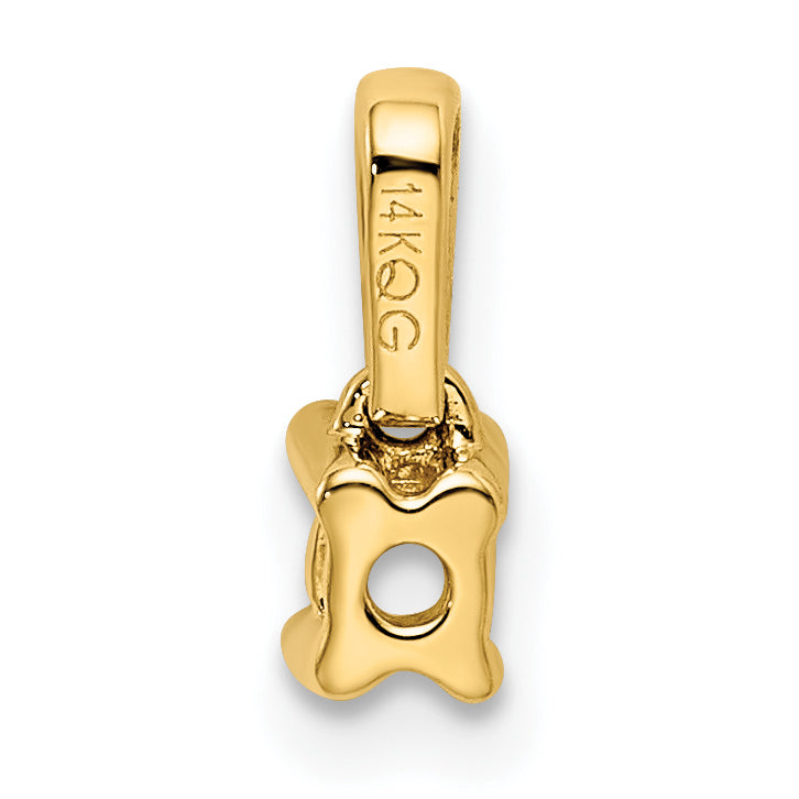 14k Yellow Gold Family Jewelry Diamond Semi-Set Pendant