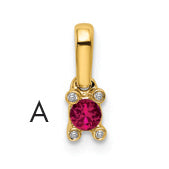 14k Yellow Gold Family Jewelry Diamond Semi-Set Pendant