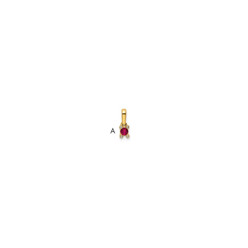 14K Yellow Gold Family Jewelry Synthetic Stone & Diamond Set Pendant