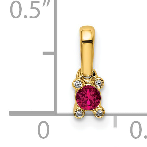 14k Yellow Gold Family Jewelry Diamond Semi-Set Pendant