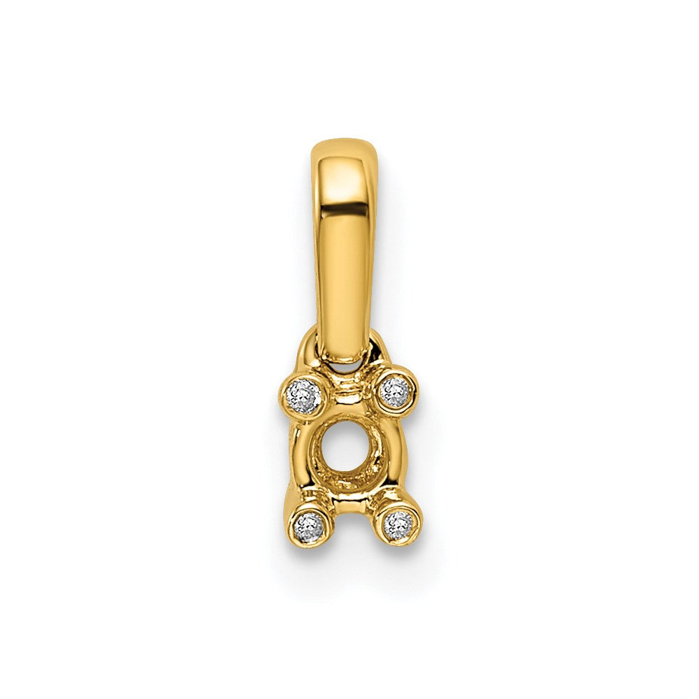 14K Yellow Gold Family Jewelry Synthetic Stone & Diamond Set Pendant