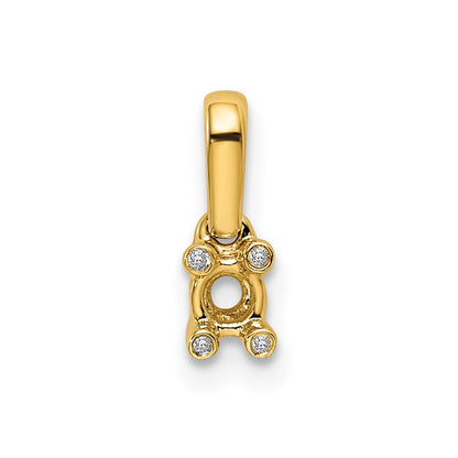 14K Yellow Gold Family Jewelry Synthetic Stone & Diamond Set Pendant