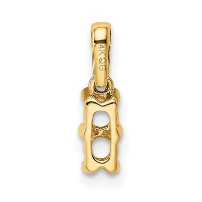 14K Yellow Gold Family Jewelry Synthetic Stone & Diamond Set Pendant