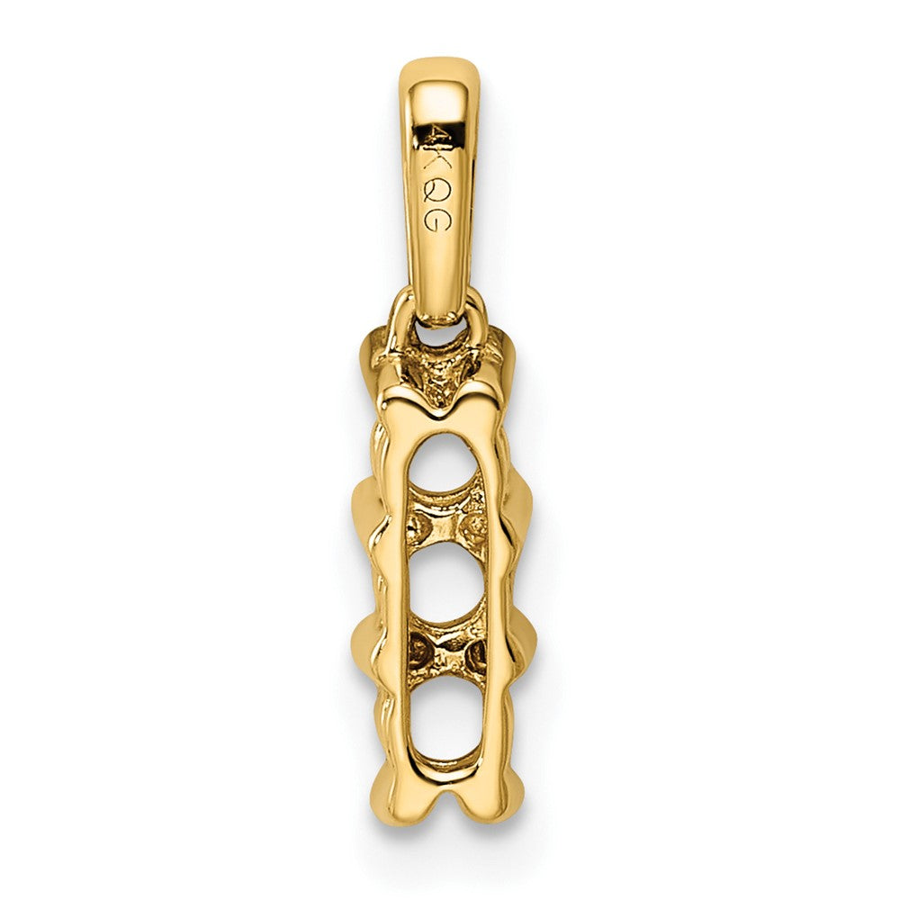 14K Yellow Gold Family Jewelry Geniune Stone & Diamond Set Pendant