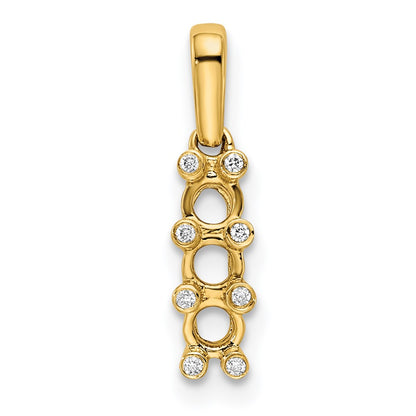 14K Yellow Gold Family Jewelry Geniune Stone & Diamond Set Pendant