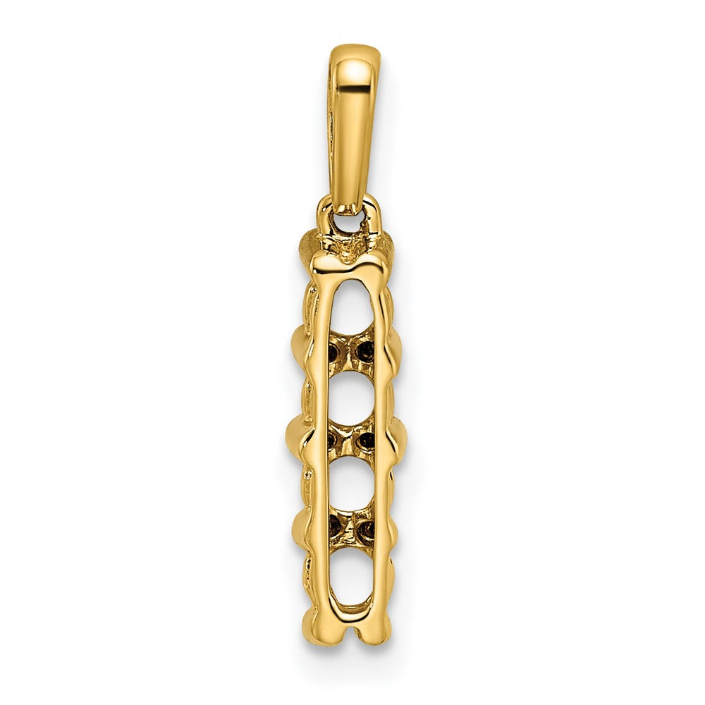 14K Yellow Gold Family Jewelry Synthetic Stone & Diamond Set Pendant