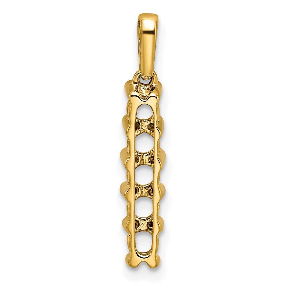 14K Yellow Gold Family Jewelry Synthetic Stone & Diamond Set Pendant