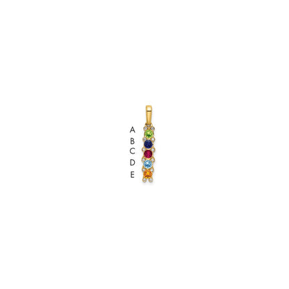 14K Yellow Gold Family Jewelry Geniune Stone & Diamond Set Pendant