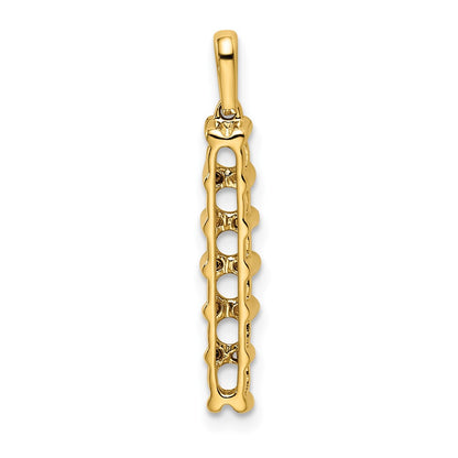 14K Yellow Gold Family Jewelry Geniune Stone & Diamond Set Pendant