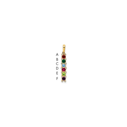 14K Yellow Gold Family Jewelry Geniune Stone & Diamond Set Pendant