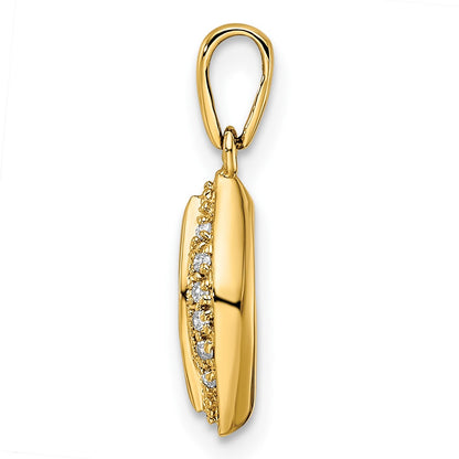14K Yellow Gold Family Jewelry Synthetic Stone & Diamond Set Pendant