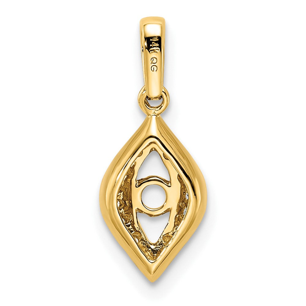 14K Yellow Gold Family Jewelry Genuine Stone & Diamond Set Pendant