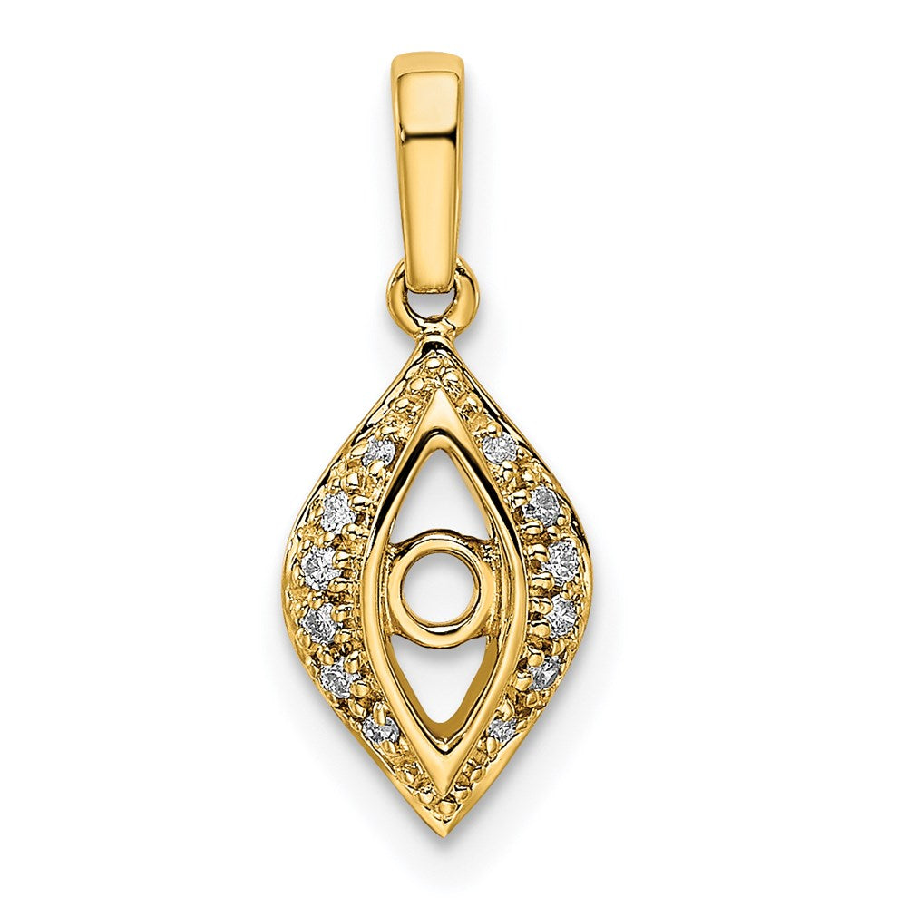 14K Yellow Gold Family Jewelry Genuine Stone & Diamond Set Pendant