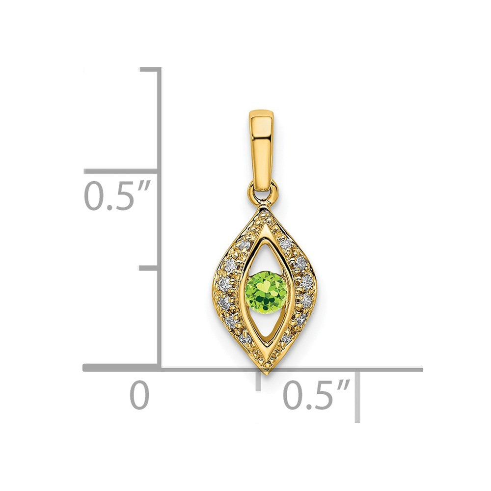 14K Yellow Gold Family Jewelry Synthetic Stone & Diamond Set Pendant