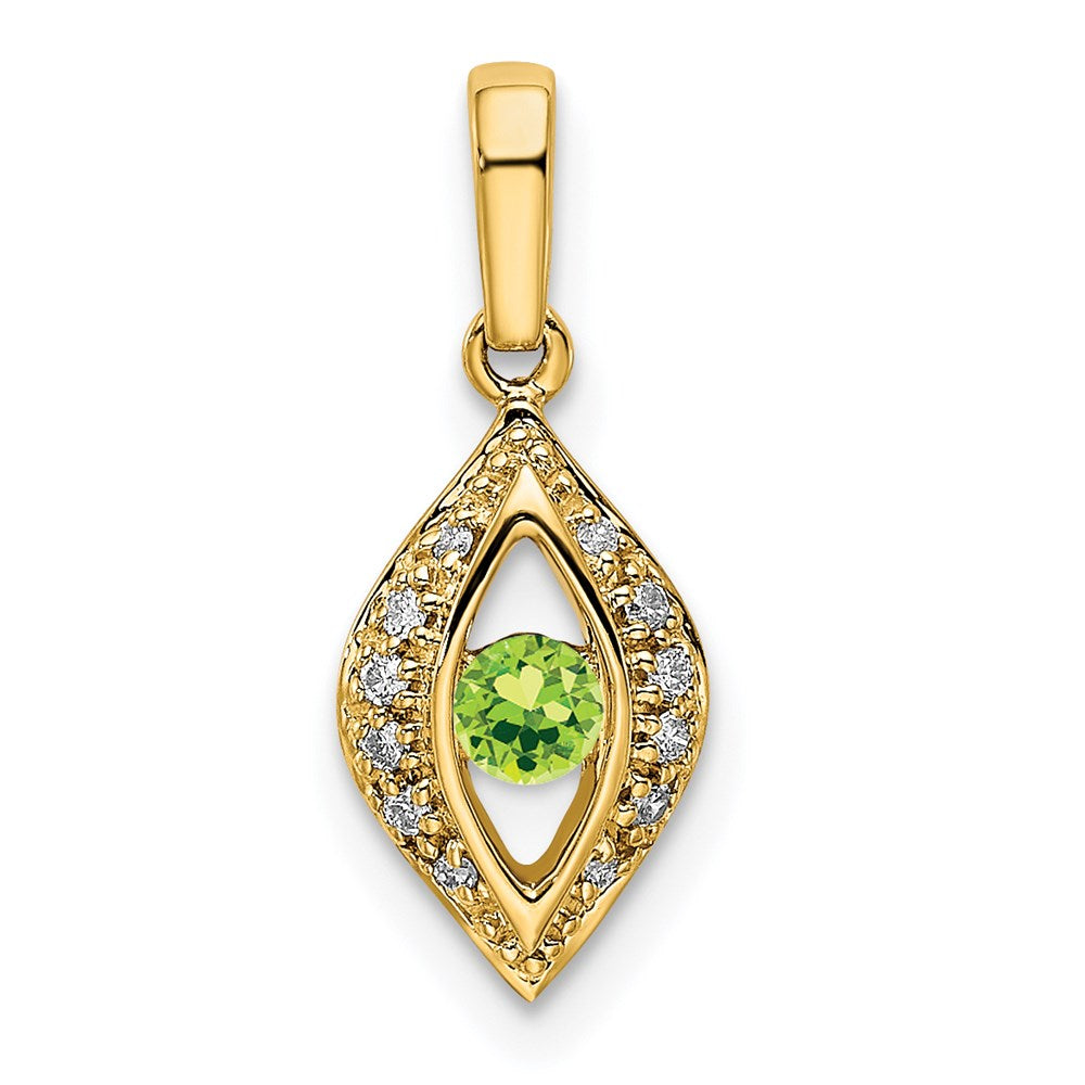 14K Yellow Gold Family Jewelry Synthetic Stone & Diamond Set Pendant