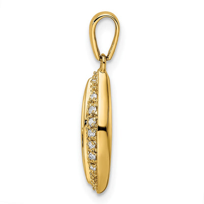 14K Yellow Gold Family Jewelry Synthetic Stone & Diamond Set Pendant