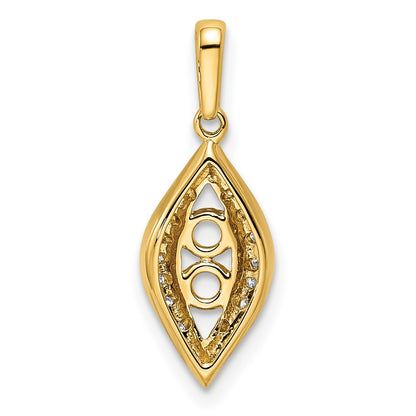 14K Yellow Gold Family Jewelry Synthetic Stone & Diamond Set Pendant
