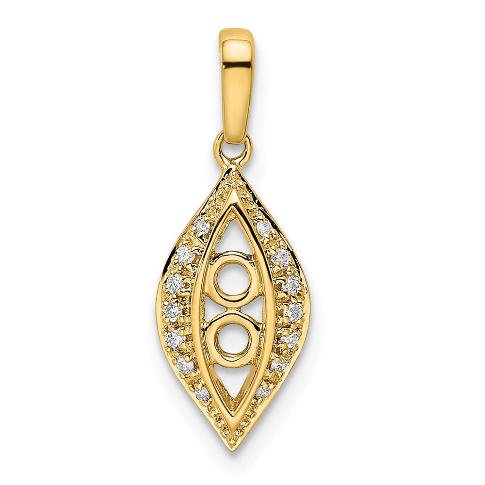 14K Yellow Gold Family Jewelry Synthetic Stone & Diamond Set Pendant