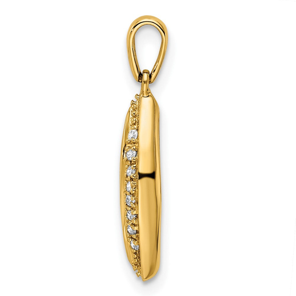 14K Yellow Gold Family Jewelry Synthetic Stone & Diamond Set Pendant