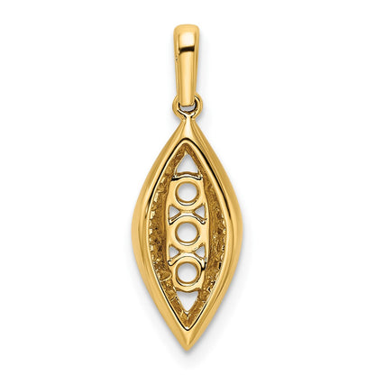 14K Yellow Gold Family Jewelry Genuine Stone & Diamond Set Pendant