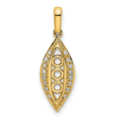 14K Yellow Gold Family Jewelry Genuine Stone & Diamond Set Pendant