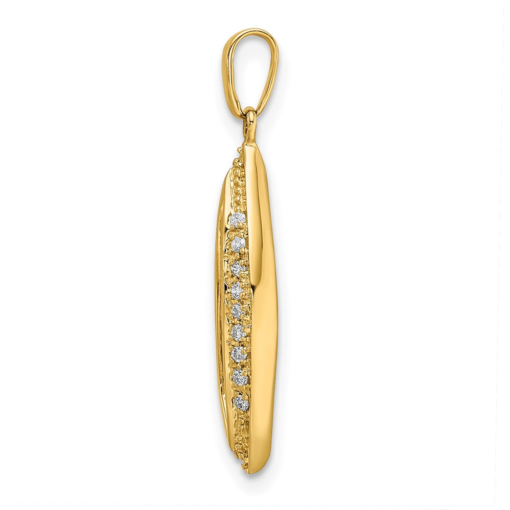 14K Yellow Gold Family Jewelry Synthetic Stone & Diamond Set Pendant