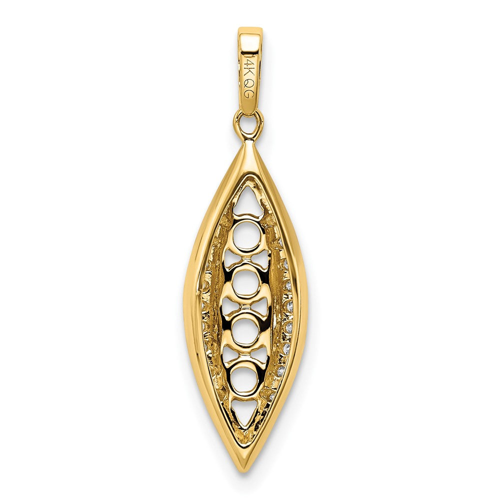 14K Yellow Gold Family Jewelry Synthetic Stone & Diamond Set Pendant