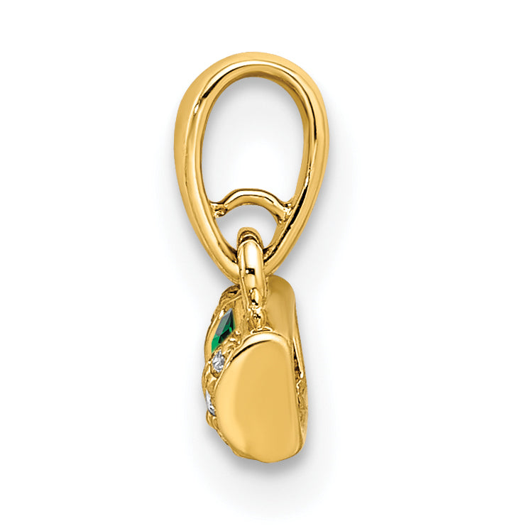 14k Yellow Gold Family Jewelry Diamond Semi-Set Pendant