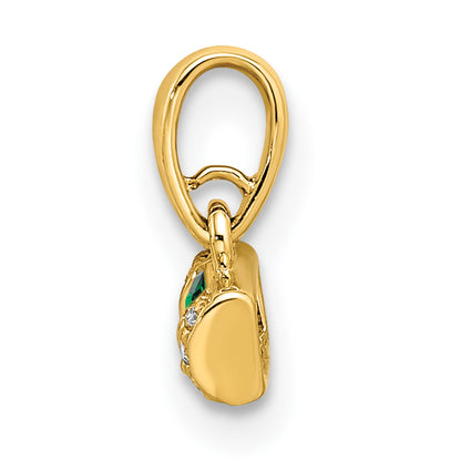 14k Yellow Gold Family Jewelry Diamond Semi-Set Pendant