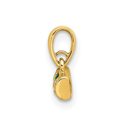 14K Yellow Gold Family Jewelry Geniune Stone & Diamond Set Pendant