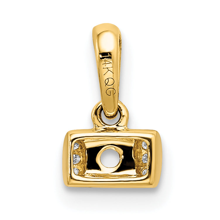 14k Yellow Gold Family Jewelry Diamond Semi-Set Pendant