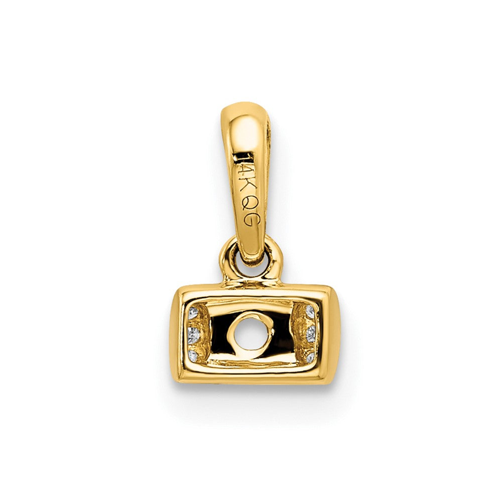 14K Yellow Gold Family Jewelry Synthetic Stone & Diamond Set Pendant